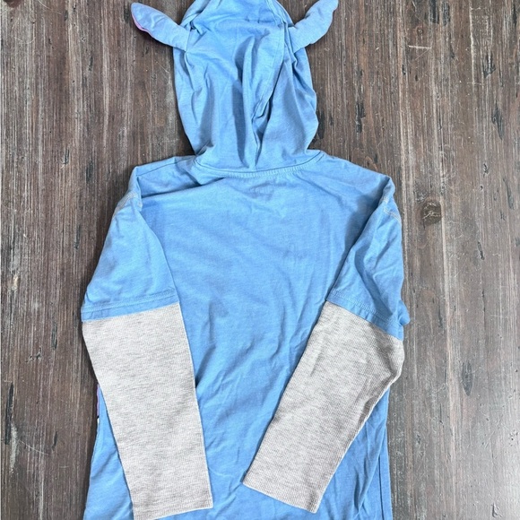 Disney Stitch Blue and Gray Sweatshirt with Fun Stitch Ears Hoodie Size 10 - Picture 7 of 10